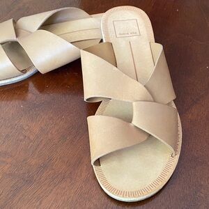 Dolce Vita Beige Criss-Cross Slides